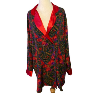 Vintage Gold Label Victoria’s Secret Floral Paisley Nightgown Night Shirt Red M